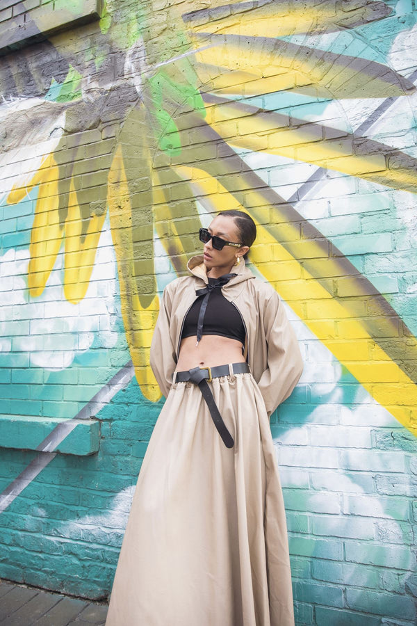 plain faux leather hooded jacket
