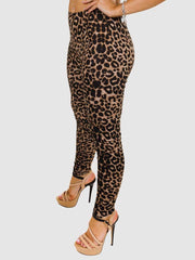 Leila Leopard Print Brown Legging