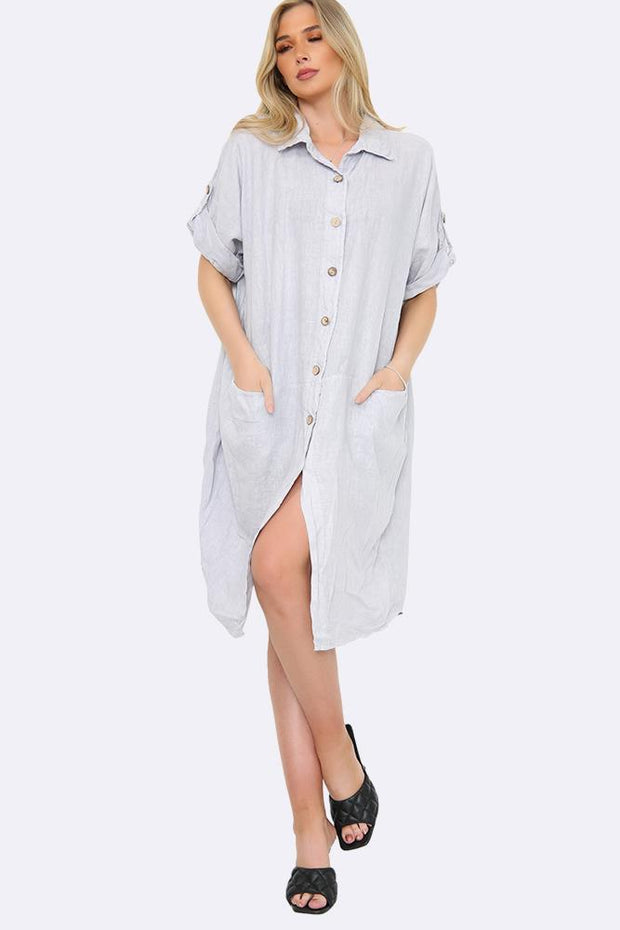 Italian Linen Side Pocket Shirt