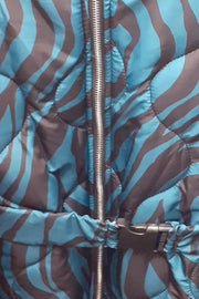Italian Zebra Belted Puffer Gilet Jacket