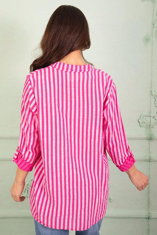 Striped Pocket Cotton Shirt