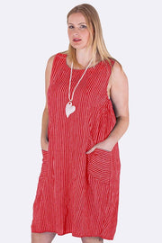 Harriet Striped Pocket Midi Dress_GRWO