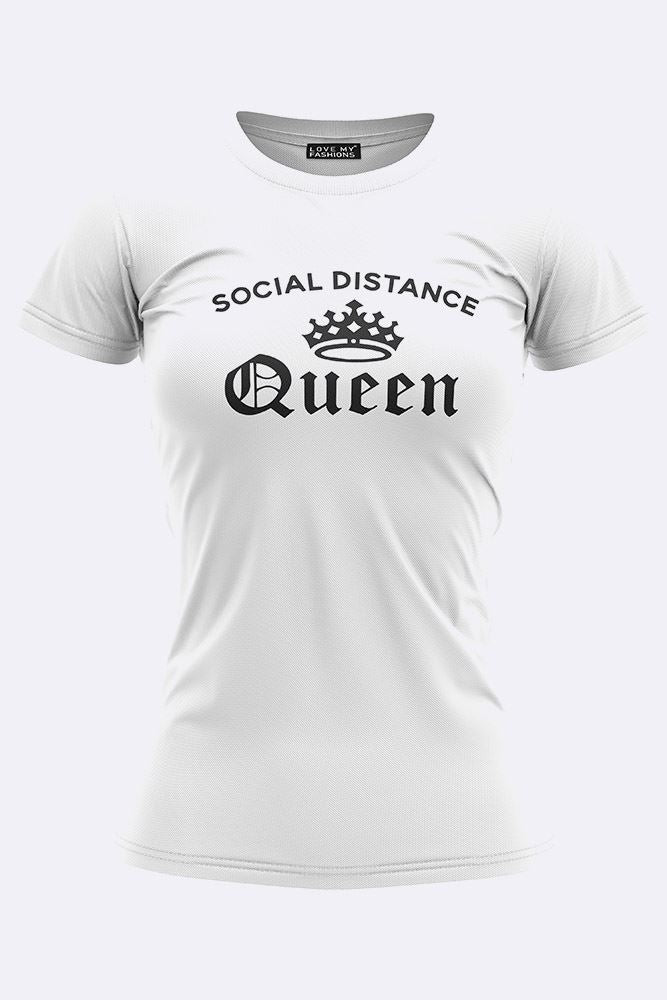 Social Distance Queen Printed Summer T-shirt Top_grwo