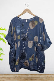 Spotted Print Cotton Tunic Top