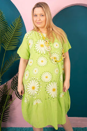 Plus Size Floral Print Cotton Dress