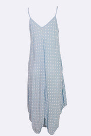 Alysha Spot Print Sleeveless V Neck Hanky Dress