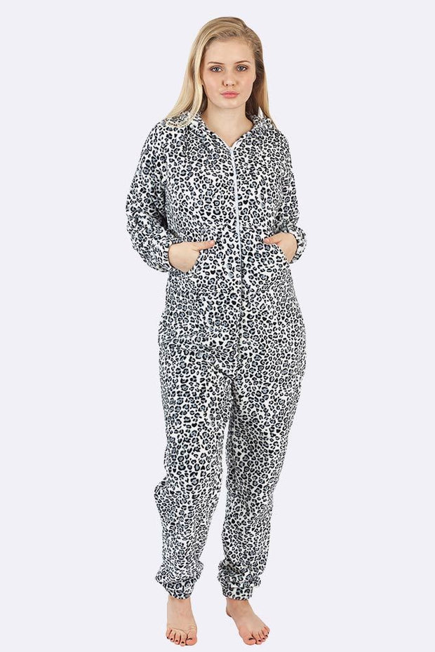 Brandi Leopard Print Hooded Fleece Jumpsuits_grwo