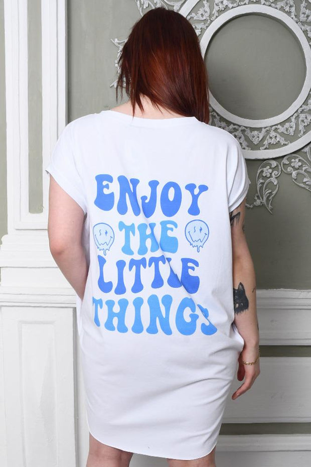 Enjoy The Little Things Print Cotton Top