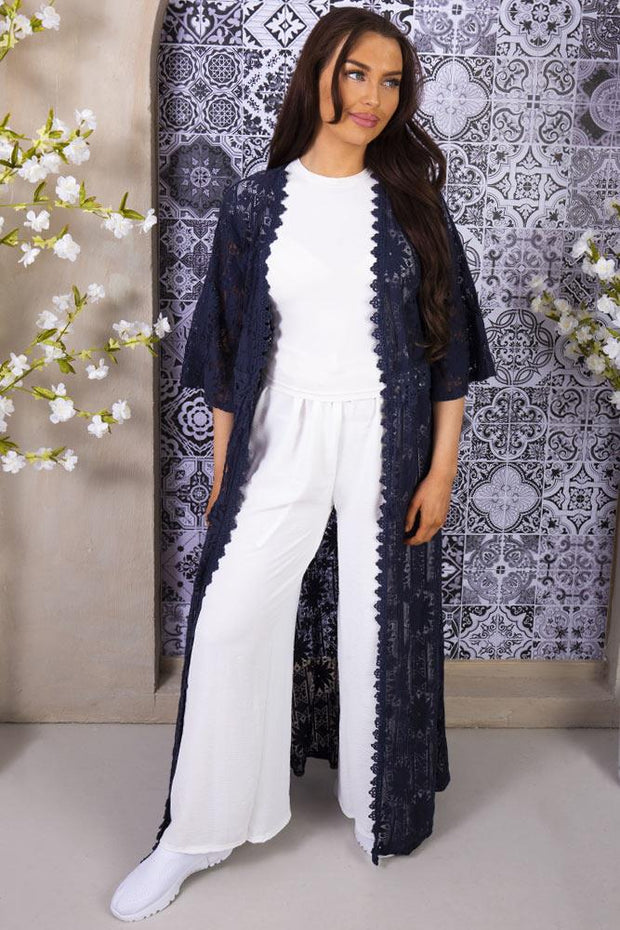 Plus Size Lace Kimono Cardigan