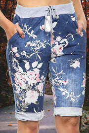 Floral Printed 3/4 Drawstring Trouser