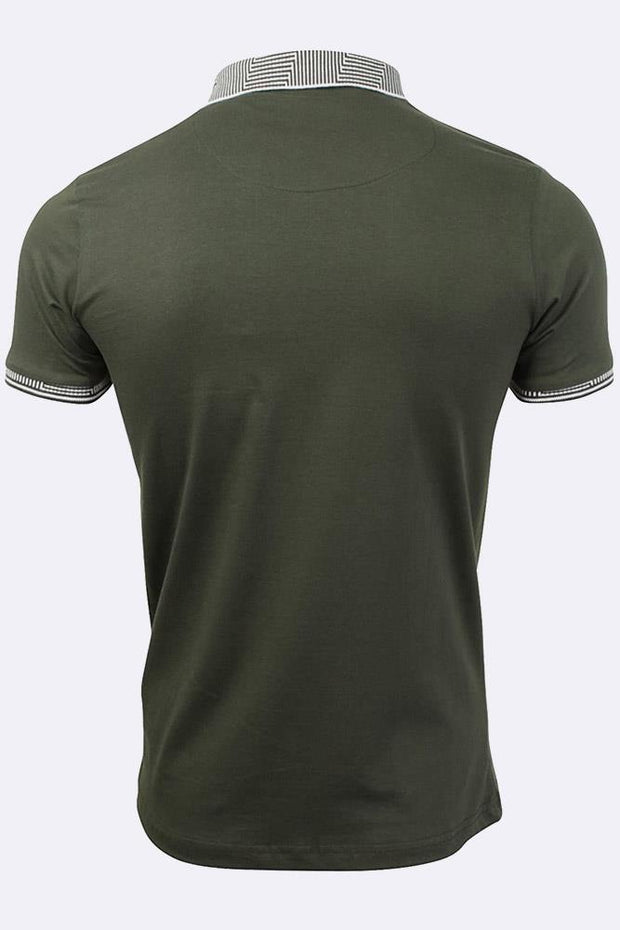 Oliver Mens Polo Shirt Jacquard Collar Cuff Short Sleeve T-shirt