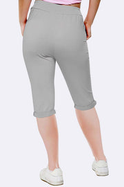 Italian Plain 3/4 Drawstring Pocket Trousers_GRWO