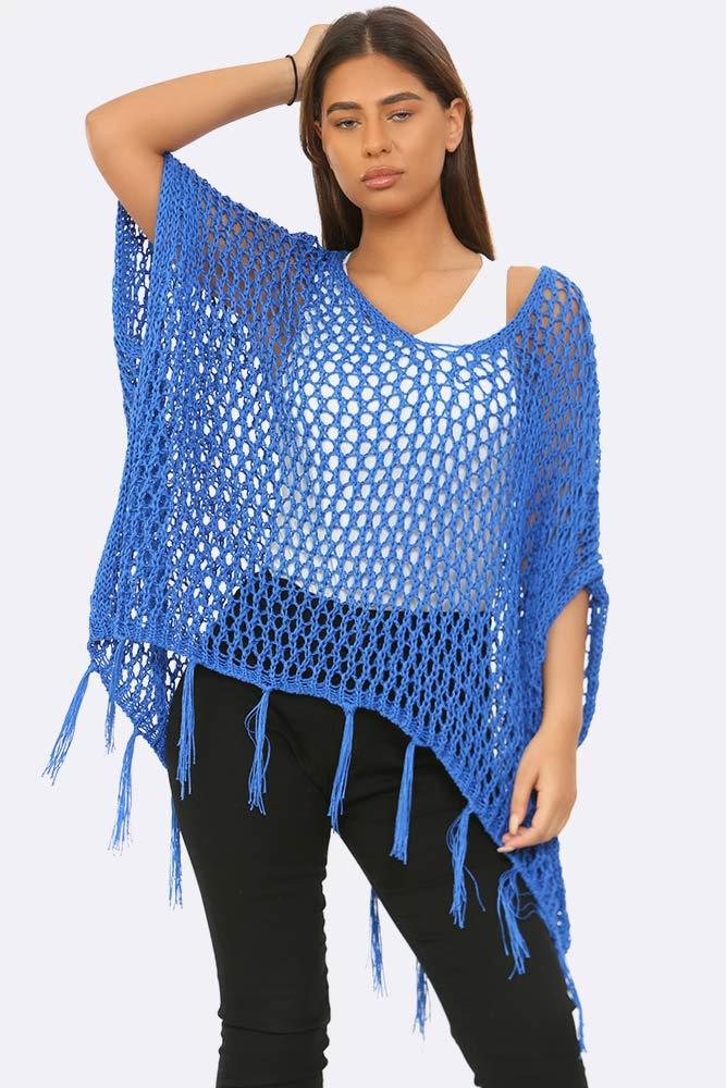Italian Knitted Net Tassel Hem Top