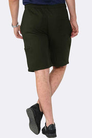 Men Plain Drawcord Side Zipper Shorts_GRWO