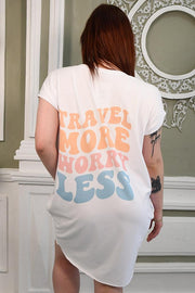 Travel More Worry Less Print Cotton Top